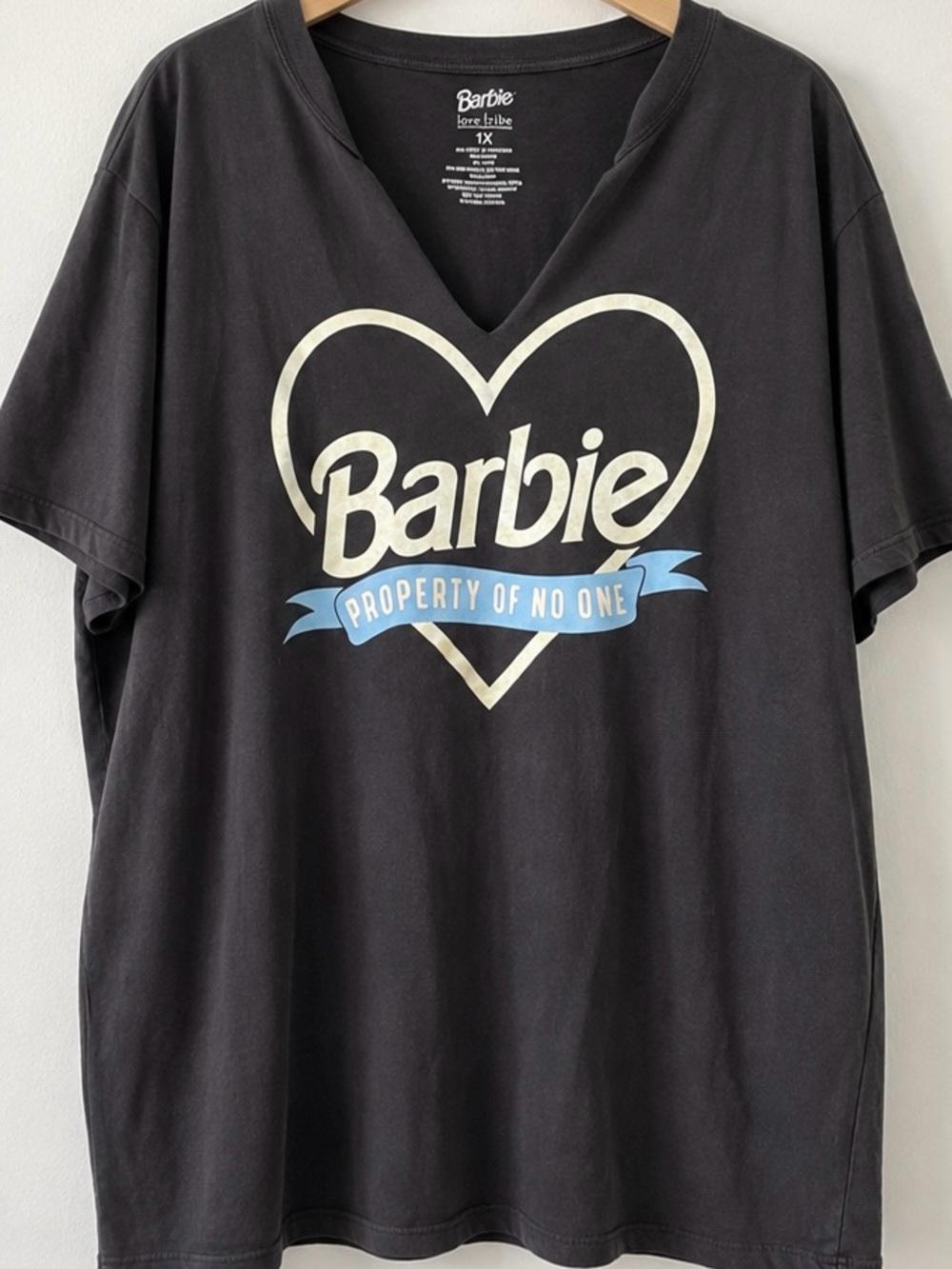 NWOT Barbie x Love Tribe Property of No One Graphic Tee 1X